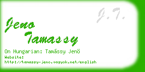 jeno tamassy business card